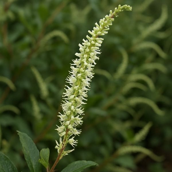 Clethra alnifolia is a deer resistant, shade-tolerant shrub that thrives in moist areas. Its upright, sparkling white blooms attract pollinators when little else is flowering.