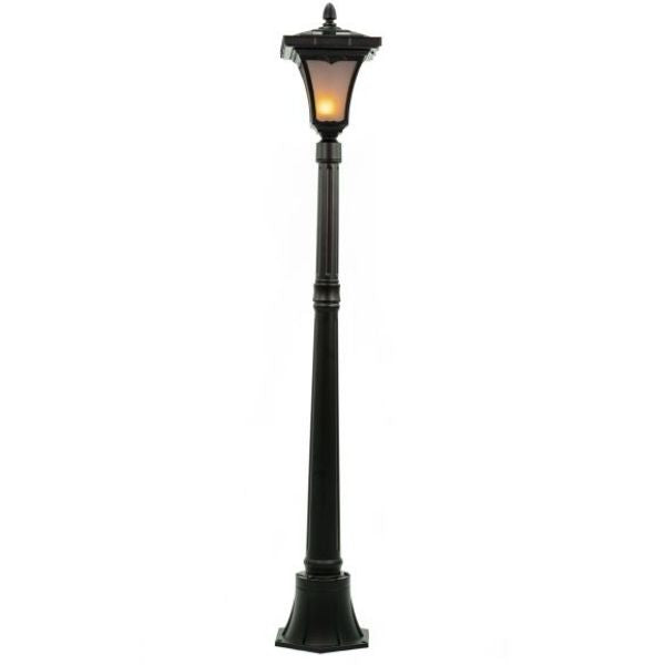 Sun-Ray Vittoria Black Flaming Solar Lamp Post