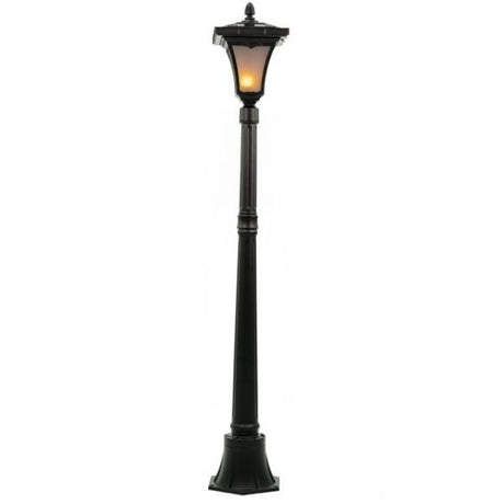 Sun-Ray Vittoria Black Flaming Solar Lamp Post