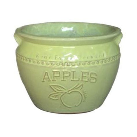 Vintage Pottery Green 14 Inch Apple Planter