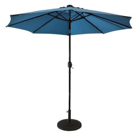 Sun-Ray 9 Feet Round Aqua Solar Lighted Umbrella