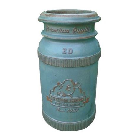 Vintage Pottery Green 11 Inch Dairy Churn Planter