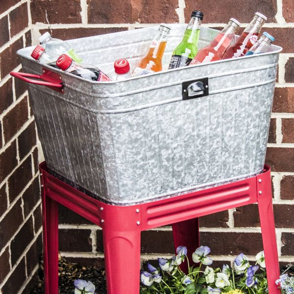 Metal Beverage Tub / Planter With Stand