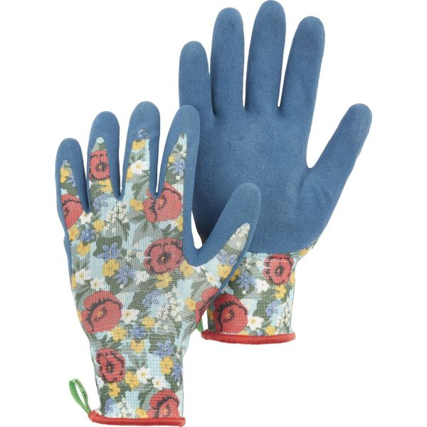 Hestra Blue Floral Latex Dip Glove