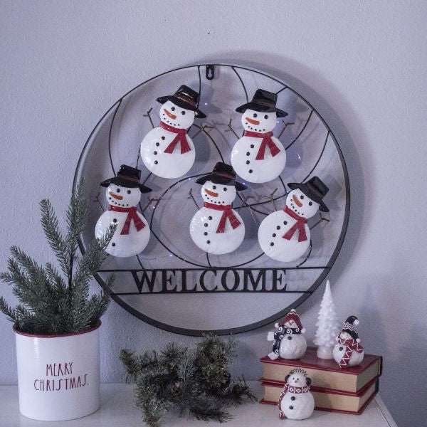 Dancing Snowman Outdoor Holiday Welcome Wheel