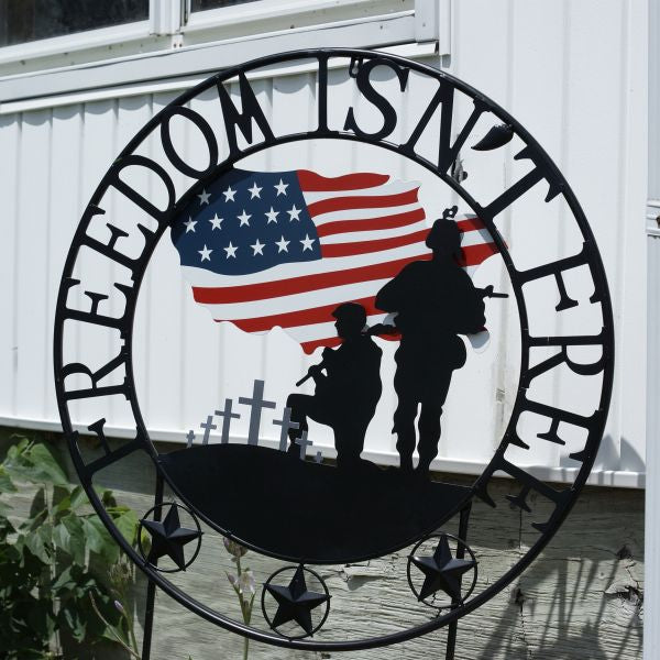 Freedom Isn't Free Outdoor Welcome Wheel