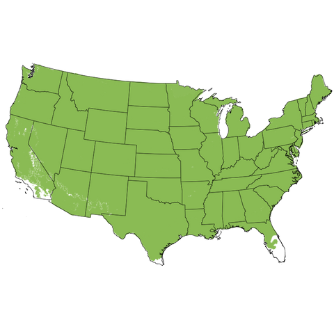 USDA Plant Hardiness Zone Map highlighting Zones 2-9