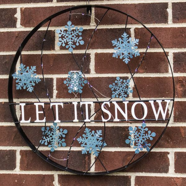 Let It Snow Outdoor Holiday Welcome Wheel