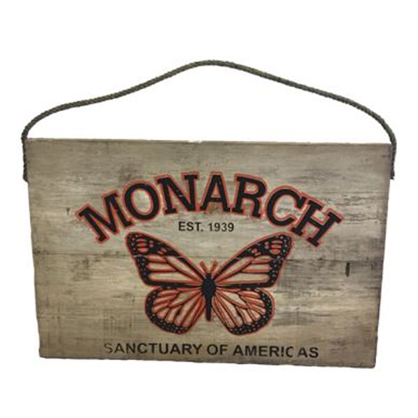 Vintage Distressed Manarch Wood Sign