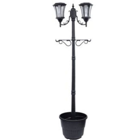 Sun-Ray Martens Black Solar Lamp Post And Planter