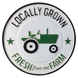 Locally Grown Green Tractor Metal Wall Sign