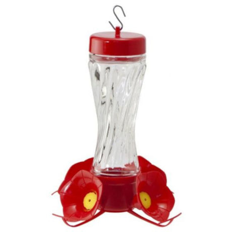 Woodlink Swirl Glass Bottle Hummingbird Feeder