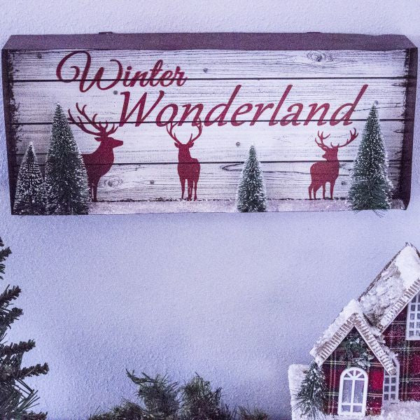 Winter Wonderland Holiday Sign With LED Light