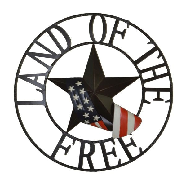 Land Of The Free Outdoor Welcome Wheel