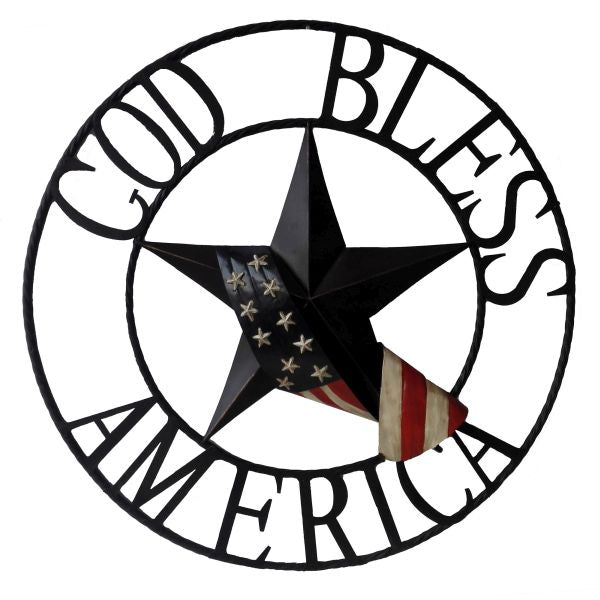 God Bless America Outdoor Welcome Wheel