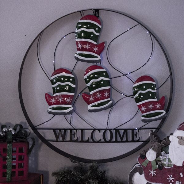 Mitten Outdoor Holiday Welcome Wheel