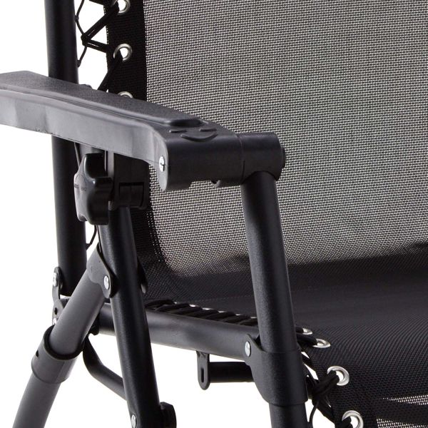 Anti-Gravity Black Patio Chair With Removable Cupholder