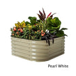 4 in 1 17 Inch Modular Metal Raised Bed - Nature Hills Nursery - Pearl White - 