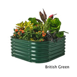 4 in 1 17 Inch Modular Metal Raised Bed - Nature Hills Nursery - Pearl White - 