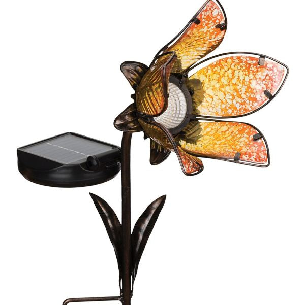 Yellow Solar Flower Spotlight Garden Stake