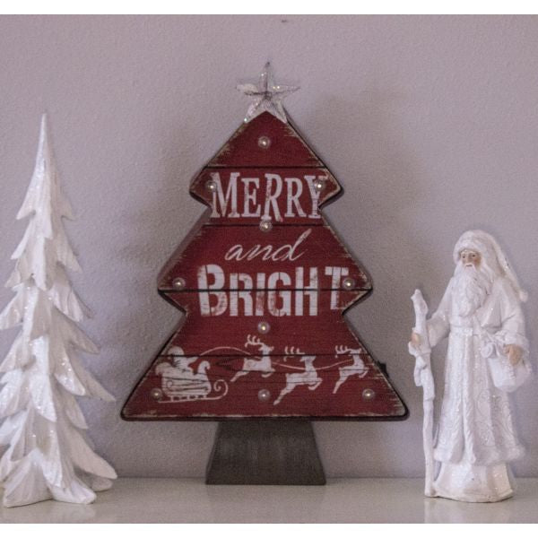 Merry and Bright Hanging Holiday Wall Sign