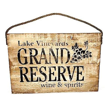 Vintage Distressed Grand Reserve Wine Wood Sign