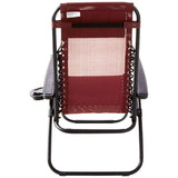 Anti-Gravity Red Patio Chair With Removable Cupholder