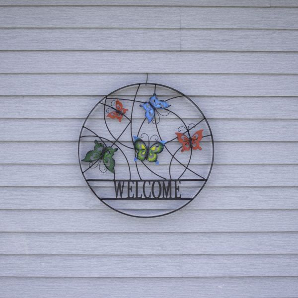 Butterfly Outdoor Welcome Wheel Art