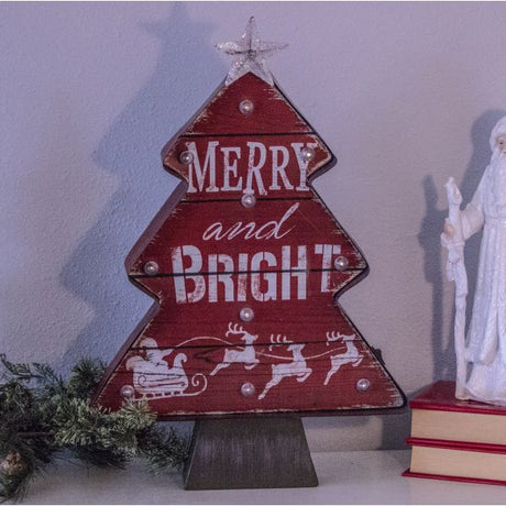 Merry and Bright Hanging Holiday Wall Sign