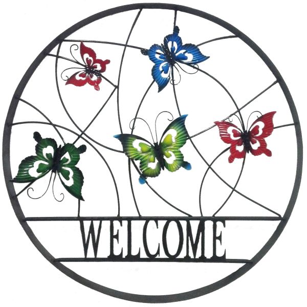 Butterfly Outdoor Welcome Wheel Art