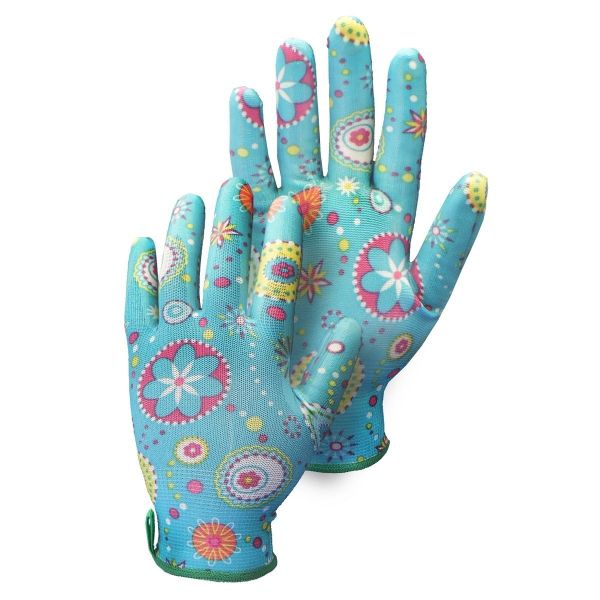 Hestra Light Blue Garden Nitrile Dip Gloves