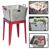 Metal Beverage Tub / Planter With Stand