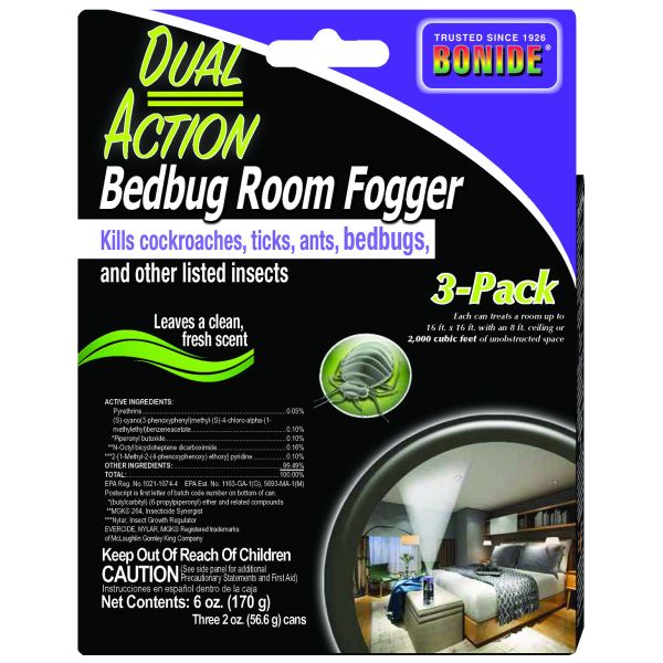 Bonide Bed Bug Dual Action Room Fogger Pack of 3