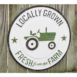 Locally Grown Green Tractor Metal Wall Sign