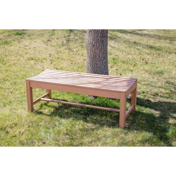 Faux Wood Backless Composite Outdoor Bench