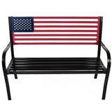 American Flag Outdoor Garden Bench