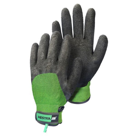 Hestra Green / Black Men's Bamboo Latex Foam Dip Gloves