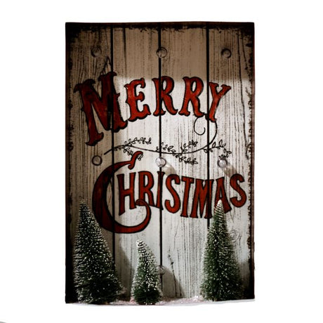 Merry Christmas Holiday Sign With LED Light