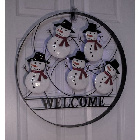 Dancing Snowman Outdoor Holiday Welcome Wheel