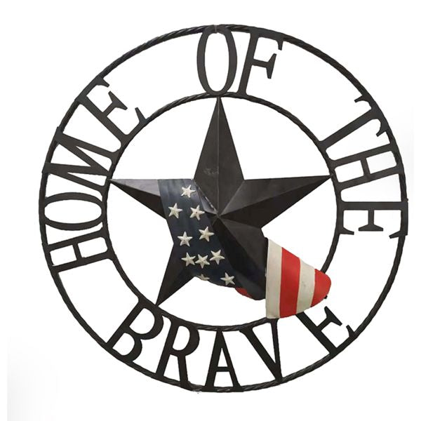 Home Of The Brave Outdoor Welcome Wheel