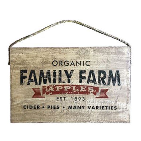 Vintage Distressed Family Farm Apple Wood Sign