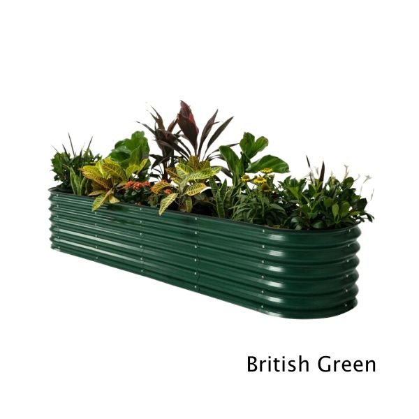 9 In 1 17 Inch Modular Metal Raised Bed - Nature Hills Nursery - Pearl White - 