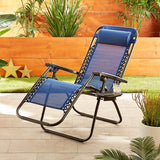 Anti-Gravity Navy Patio Chair With Removable Cupholder