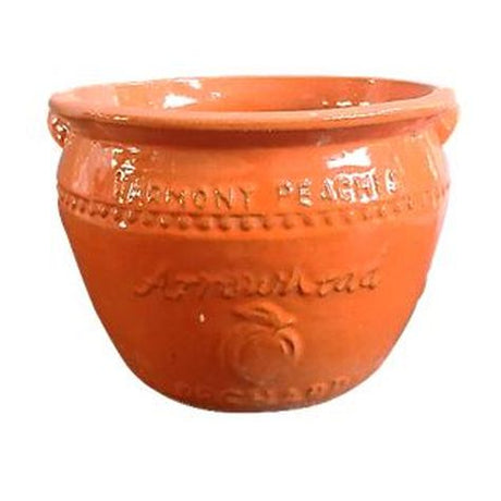 Vintage Pottery Orange 11.5 Inch Peach Planter