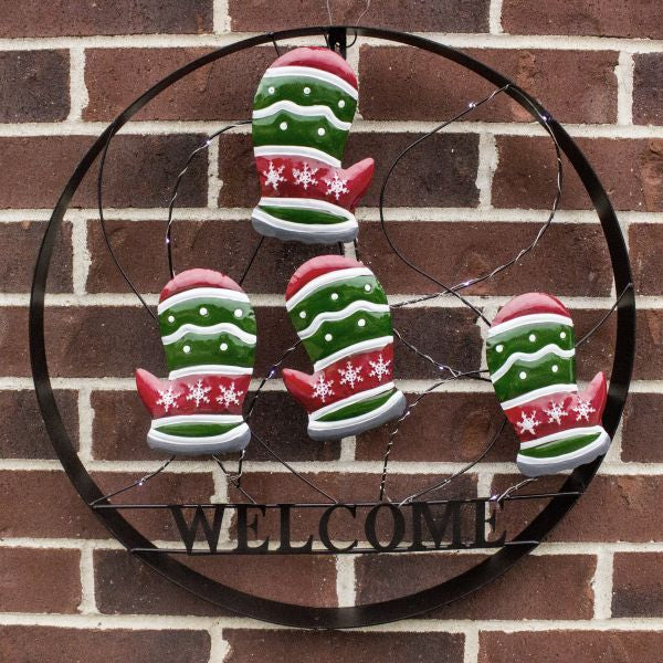 Mitten Outdoor Holiday Welcome Wheel