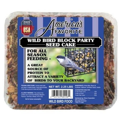 America's Favorite Bird Block Party Large Seed Cake - Nature Hills Nursery - 8 Pack - 