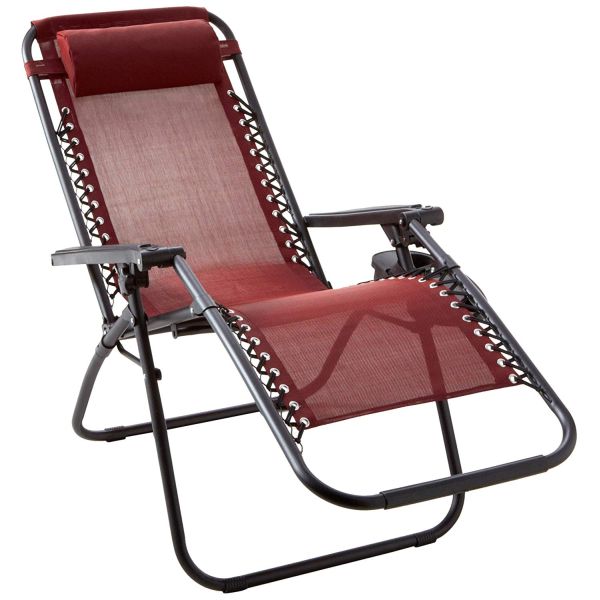 Anti - Gravity Red Patio Chair With Removable Cupholder - Nature Hills Nursery - Garden Center Item - 