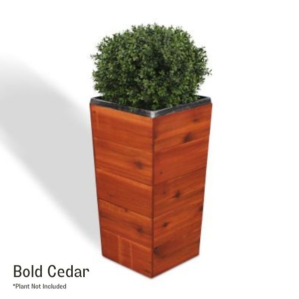 28 Inch Square Tapered Wooden Planter