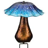 Blue Solar Toadstool Garden Stake