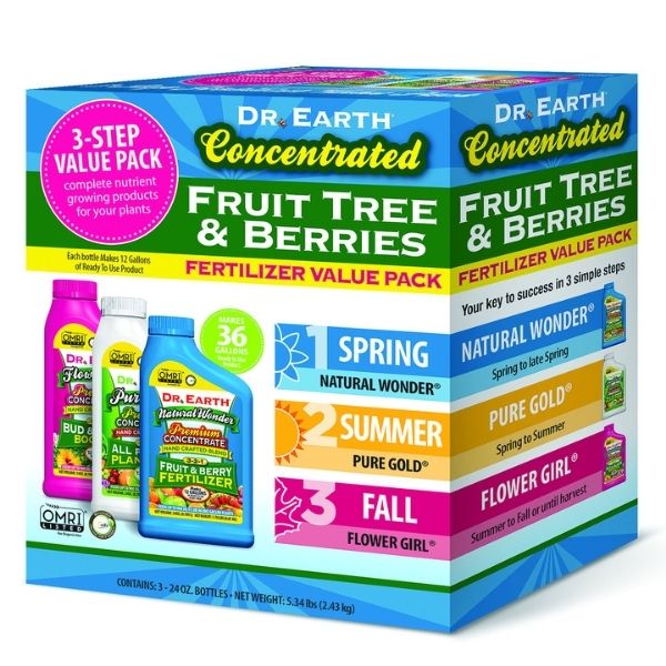 Dr. Earth Natural Wonder Fruit Tree & Berries 3 Step Fertilizer Kit